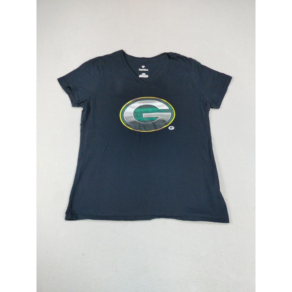 Fanatics T-Shirt Women's‎ Large Black Green Bay Packers Athletic Athleisure NFL
